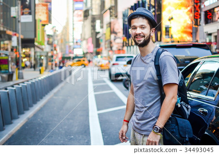 Urban tourist at Times Square New York, USA Urban tourist at Times Square New York, USA 34493045