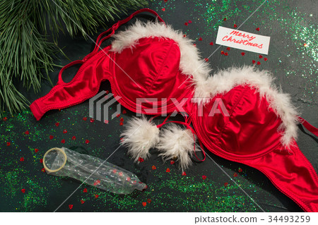 Festive backdrop of Christmas mascot costume Festive backdrop of Christmas mascot costume 34493259