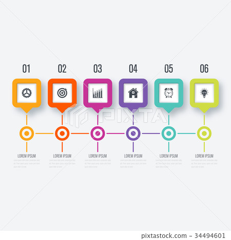 Vector square infographic with 5 options - Stock Illustration [34494601 ...