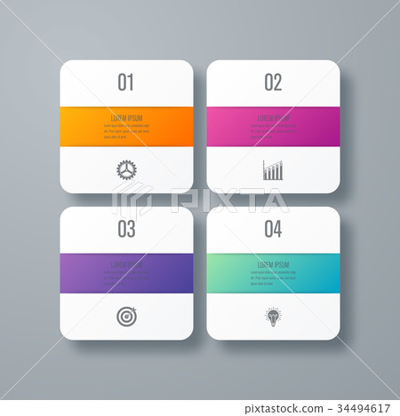 Business infographics template 4 steps with square Business infographics template 4 steps with square 34494617