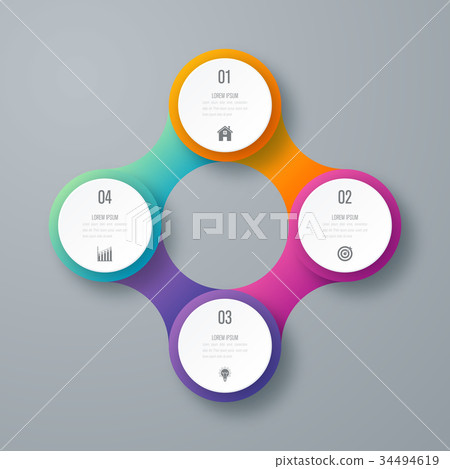 Infographics template 4 options with circle Infographics template 4 options with circle 34494619