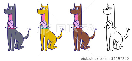 Sitting dog 34497200