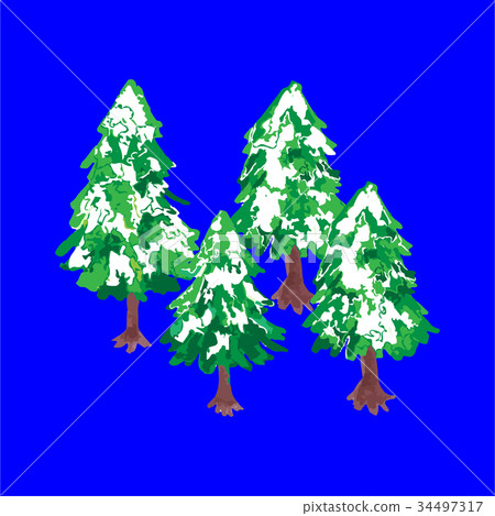 Snowy trees background winter Snowy trees background winter 34497317