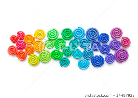 Background of plasticine. Twisted colored spirals Background of plasticine. Twisted colored spirals 34497922