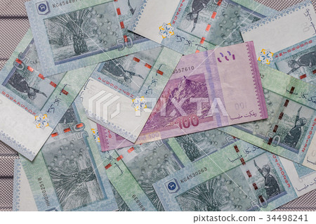 Malaysian Ringgit currency on pattern background 34498241