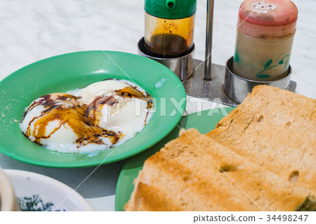 Singapore Breakfast Kaya Toast, Coffee bread Singapore Breakfast Kaya Toast, Coffee bread 34498247