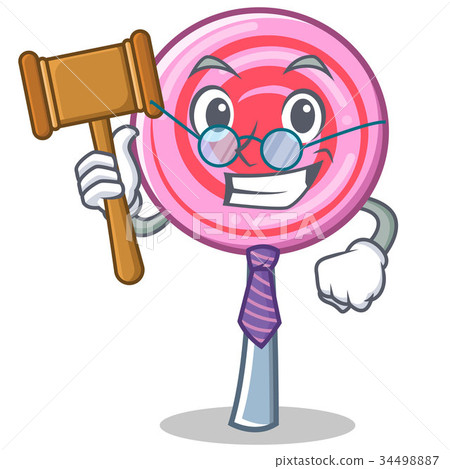 Judge cute lollipop character cartoon 34498887