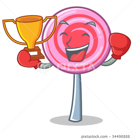 Boxing winner cute lollipop character cartoon 34498888