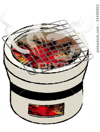 七個燃燒的木炭環的例證|向量數據|小手鼓 34498902