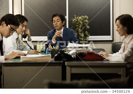 Showa office worker overtime work Showa office worker overtime work 34500129