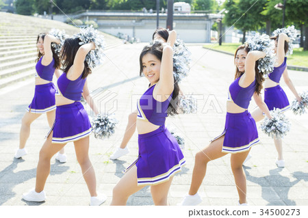 啦啦隊姿勢肖像 34500273