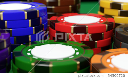 Casino chips close up 34500720