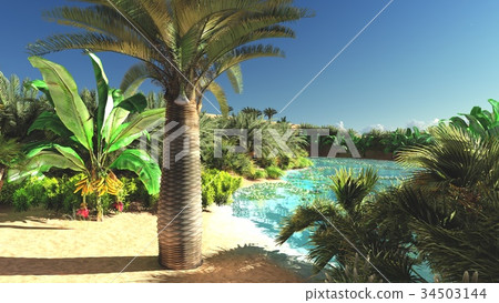 Great point of view on Sahara desert at sundown 3d 34503144