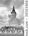 black and white tone of multiple of buddha statue 34503968
