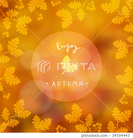 Enjoy Autumn Blurred Card Fall Banner Vector Stock