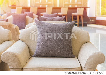decorative of pillow on casual sofa in living room decorative of pillow on casual sofa in living room 34504722