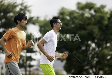 Jogging Young Men Running 34506605
