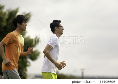 Jogging Young Men Running 34506606