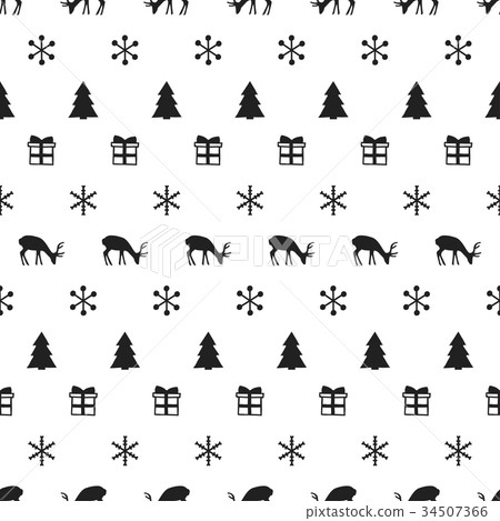 Merry Christmas New Year seamless pattern with 34507366