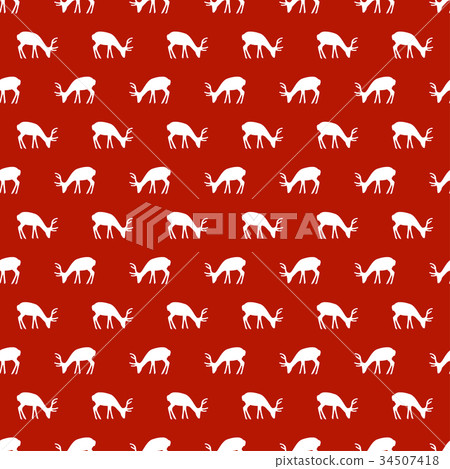 Christmas New Year seamless pattern with deer 34507418