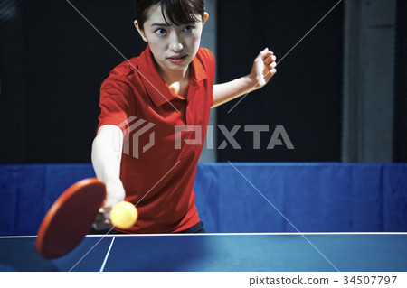 Table tennis player woman 34507797