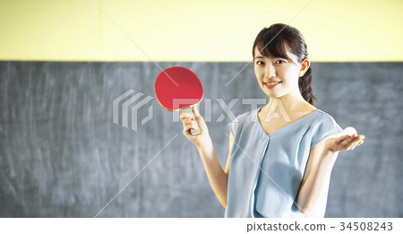 A woman who plays table tennis A woman who plays table tennis 34508243