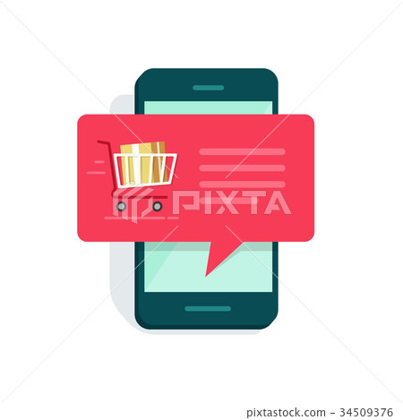 Notification on mobile phone, new online order 34509376