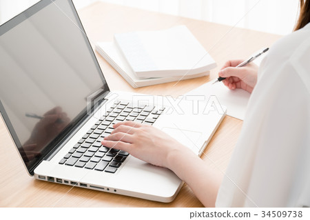 電子學習，女性，電腦，筆記本電腦 34509738