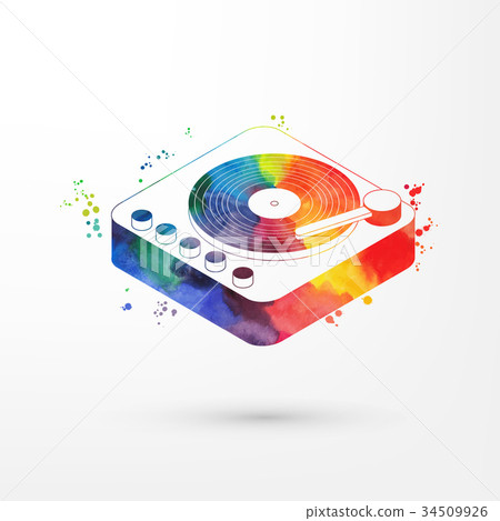 Vector illustration of isometric watercolorp vinyl 34509926