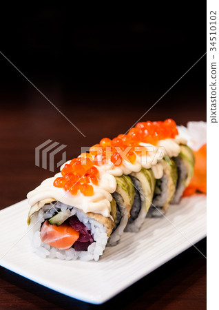 Salmon and Tuna maki roll sushi Salmon and Tuna maki roll sushi 34510102
