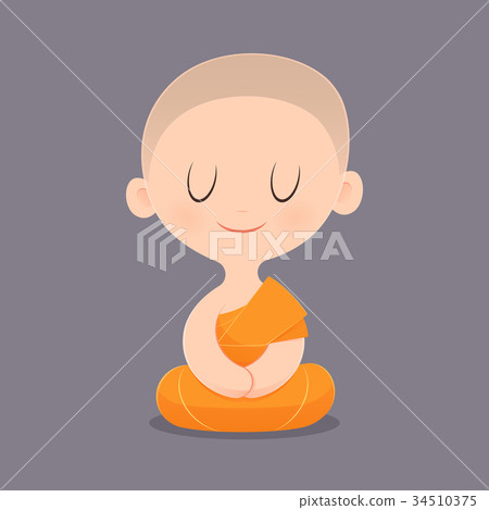 Cartoon Buddhist Monk Cartoon Buddhist Monk 34510375