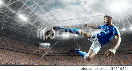 Soccer player performs an action play Soccer player performs an action play 34510764