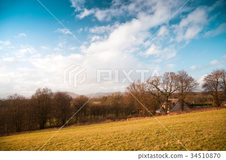 Scottish farmhouse and farm land near Glasgow 34510870