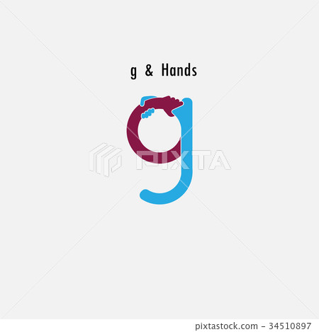 g- Letter abstract icon and hands logo design g- Letter abstract icon and hands logo design 34510897