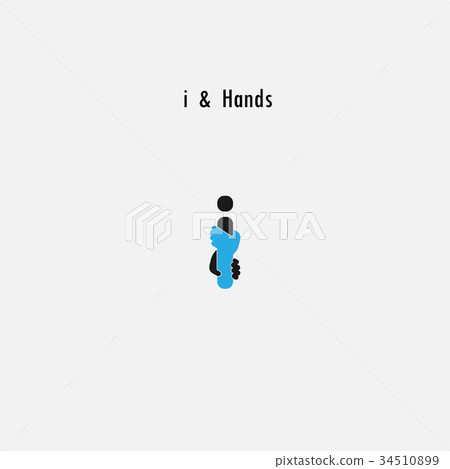 i- Letter abstract icon and hands logo design i- Letter abstract icon and hands logo design 34510899