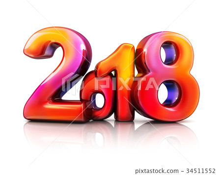Sign colored new year 2018 Sign colored new year 2018 34511552
