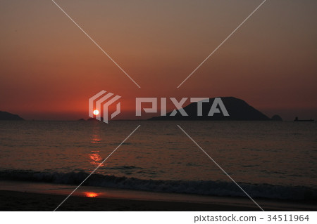 日落和剪影 日落和剪影 34511964