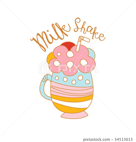 Milk shake logo template, label for restaurant Milk shake logo template, label for restaurant 34513013
