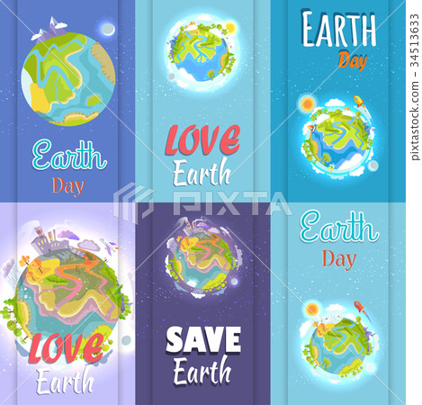 Love and Save Earth Day Agitation Placards Set 34513633