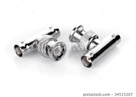 bnc connector3 way  isolated on white background 34515207