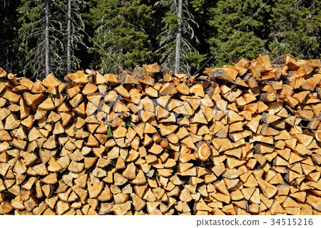 A big pile of spruce wood A big pile of spruce wood 34515216