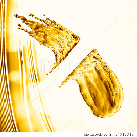 oil splash on gold bokeh background 34515315