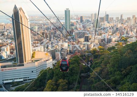 Shin-Kobe Ropeway cable car with city view 34516129