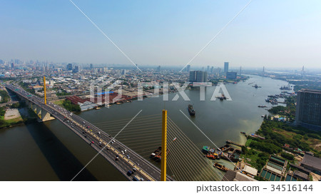 Aerial skyline express way, Bangkok 34516144