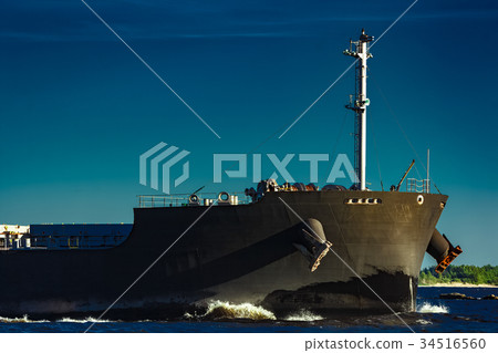 Black cargo ship 34516560