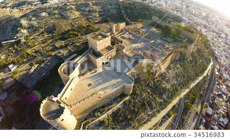 Defense Walls of Ancient fortress Alcazaba 34516983