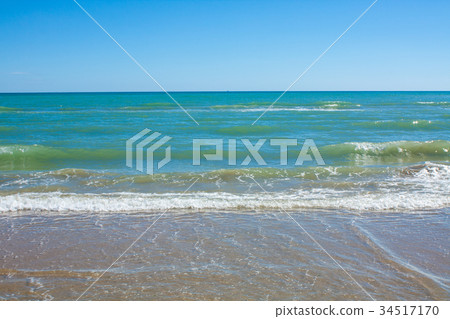 Adriatic Sea coast view. Seashore of Italy, summer 34517170