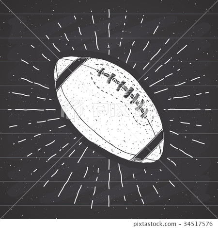 Football Rugby Ball Vintage Retro Label Vector Stock Illustration