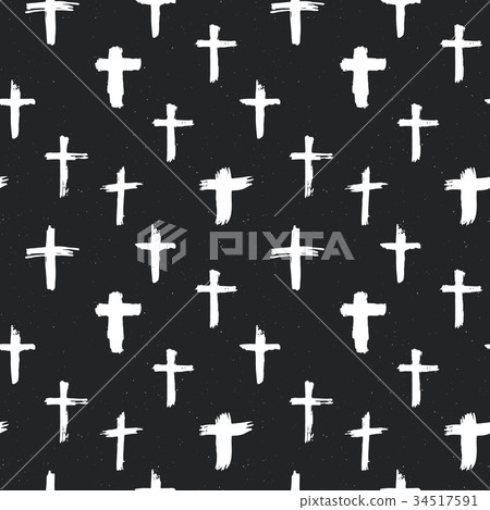 Cross symbols seamless pattern Christian crosses Cross symbols seamless pattern Christian crosses 34517591