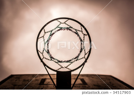 Old disused outdoor basketball hoop Old disused outdoor basketball hoop 34517903